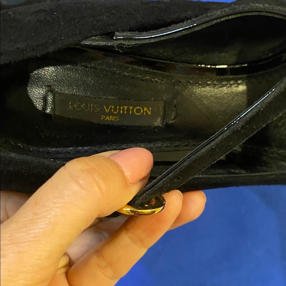 Louis Vuitton Black Peep-Toe Heels 37.5 - Picture 3 of 9